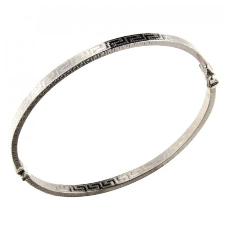Bracelet Argent fil rectangle 4mm - 60x53mm - GRECQUE