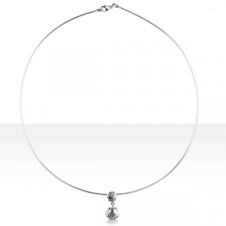 Collier Argent OMEGA 10/COQUILLE ST JACQUES DOUB