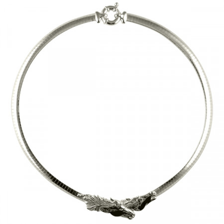 Collier Argent OMEGA PLAT 6 - 2 TETES           