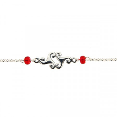 Bracelet perles triskels - perles rouge 