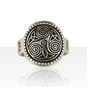 Bague Argent TRISKELL PERLE "Breiz Bepred"   
