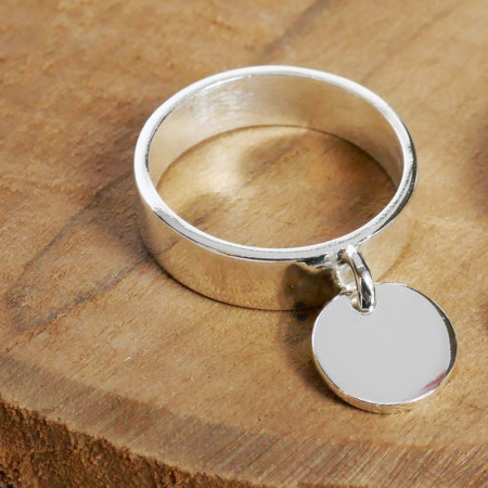 Bague Médaille Argent massif - EPURE 5mm