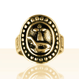 Bague Plaqué Or RONDE HERMINE GM                