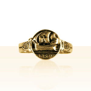 Bague Plaqué Or RONDE BATEAU "Breiz"           