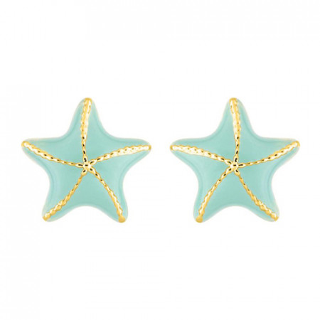*** Boucles d'oreilles ETOILE DE MER VERTE Or375 - VIS