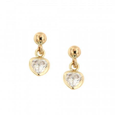 Boucles d'oreilles Or 375 °°° COEUR pampille OZ - Poussette