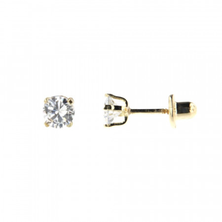 Boucles d'oreilles Or 375°°° GRIFFES OXYDES 4mm - VIS SECURITE