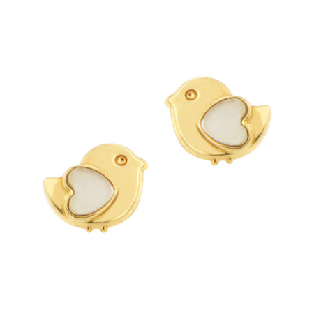 Boucles d'oreilles POUSSIN en Or pour enfant - poussette vis