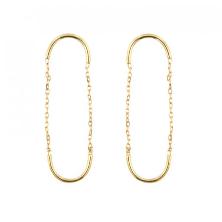 Boucles d'oreilles TROMBONE CHAINE Or 375°°° -  POUSSETTE