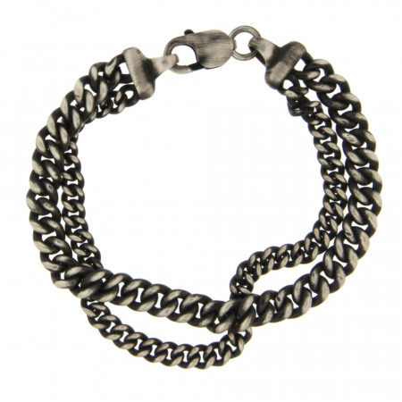 Bracelet Argent ANTIKA Gourmette Double - 21cm