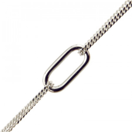 Bracelet Argent OTO Ovale BARRETTE - Argent massif