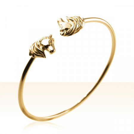 Bracelet Plaqué Or JONC TETES CRINIERE          
