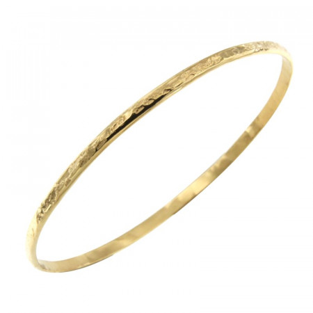 Bracelet Plaqué Or 1/2 Jonc 3 - Martelé
