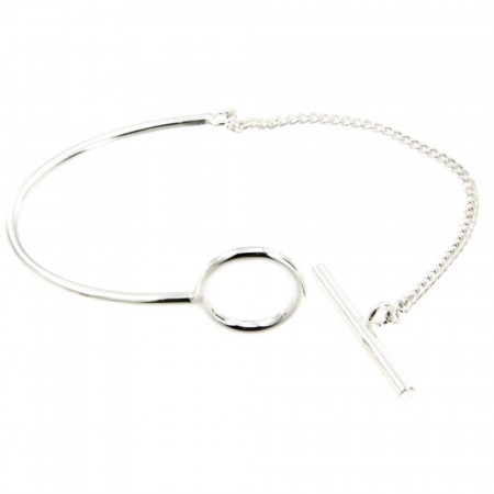 Bracelet semi rigide fermoir barrette Argent EPURE