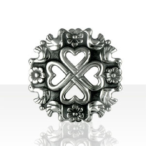 Broche Argent COEURS/OISEAUX                      