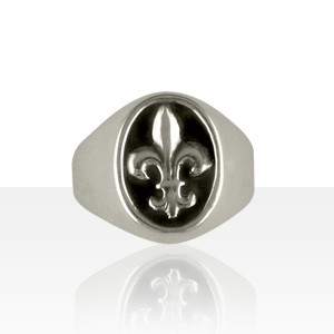 Chevalière Argent FLEUR DE LYS GM