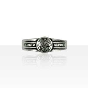 Chevalière Argent RONDE TRISKELL "BREIZ BEPRED"  