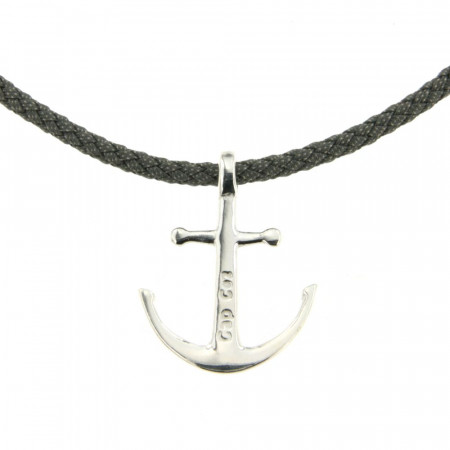 Collier Argent CAP COZ Ancre DENIM Gris