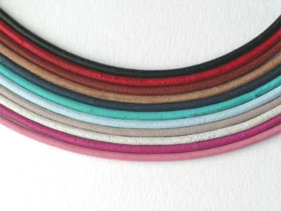 Collier Argent CUIR 40cm