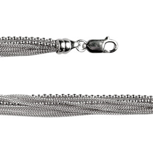 Collier Argent MULTI RANGS PM 45CM                