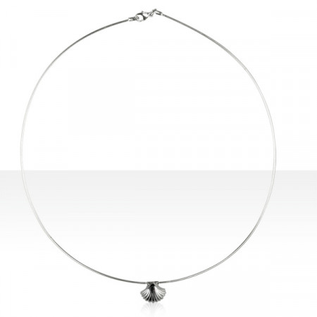 Collier Argent OMEGA 10/COQUILLE ST JACQUES     