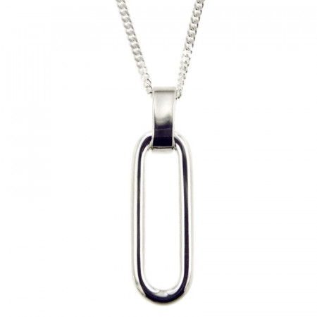 Collier Argent OTO OVAL4 PLAT- GL60 - 45cm