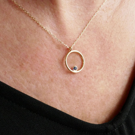 Collier CERCLE SAPHIR Or 375°°° D12 L:40cm