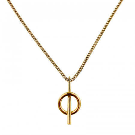 Collier Plaqué Or PHI PM_Barrette Gourmette -42CM