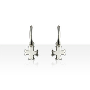 Créoles Argent CROIX CATHARE PM                   
