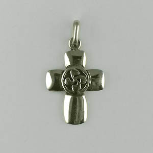 Croix Argent LISSE BOMBEE/CB                      
