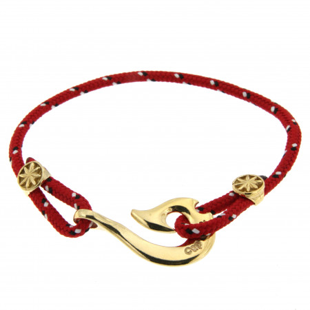 Bracelet Plaqué Or Hameçon Maori CAP COZ - rouge