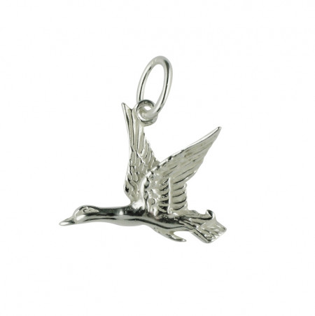 Pendentif Argent CANARD AILES HAUTES PM