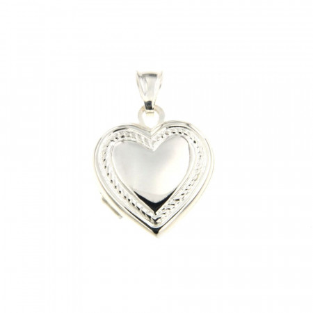 Pendentif Argent CASSOLETTE COEUR cordon