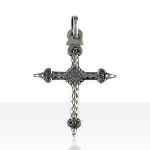 Pendentif Croix Jeannette Argent ENTRELACS/FLEUR MM                   