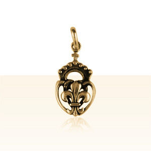 Pendentif Plaqué Or COEUR VENDEEN 3/FLEUR DE LYS