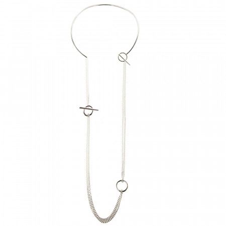 Sautoir Argent EPURE Barrette - 85cm