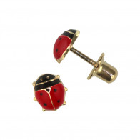 Boucles d'oreilles Or 375°°° COCCINELLE PM - VIS SECURITE