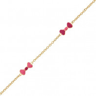 Bracelet fillette en Or noeud rose