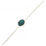 Bracelet Pierre Naturelle TURQUOISE Argent KHEOPS 17+2cm