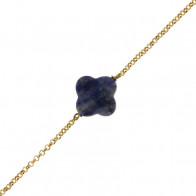 Bracelet Plaqué Or GALEA TREFLE - Sodalite 16+3cm