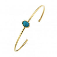 Bracelet Plaqué Or KHEOPS JONC 8/6 Turquoise