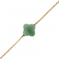 Bracelet TREFLE vert Plaqué Or - Aventurine GALEA