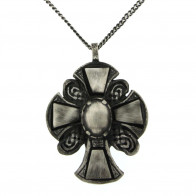 Collier Argt ANTIKA _CELTE ANCIEN MODELE 68- chaine gourmette 55cm- 43x60mm