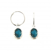 Créoles Argent KHEOPS 8/6 Turquoise