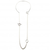 Sautoir Argent EPURE Barrette - 85cm