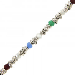 Bracelet Argent TUTTI FRUTTI Perles L: 18,5cm - l:4mm