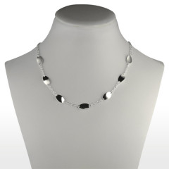 Collier Argent 5 OVALES CHAINE 42CM