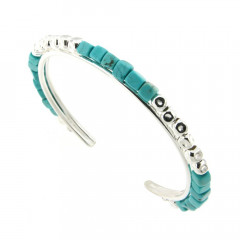 Bracelet Argent Turquoise MASSAÏ JONC 4mm