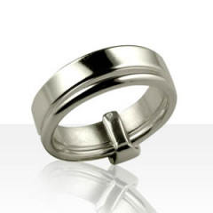 Bague Argent "BIARRITZ" 2 ANNEAUX FR/FP         