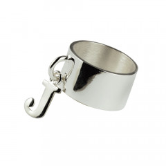 Bague Argent EPURE 10mm LETTRE AU CHOIX         